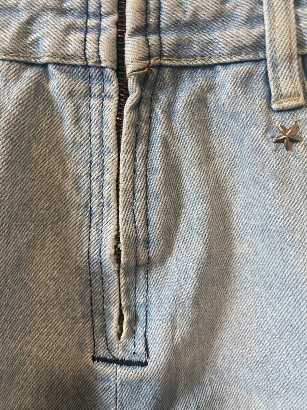 1980's/90's Vintage D'mode Classix Studded Frayed Denim Romper Light Wash 5 - Picture 10 of 16